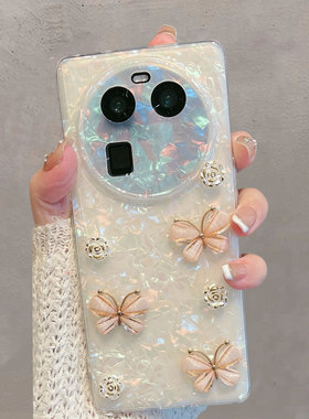 适用于oppofindx6手机壳oppofinx6pro透明pgfm10小清新pgem10蝴蝶立体find x6创意opx新款女oppofx防摔x6por