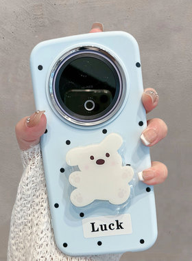 适用于vivoy500手机壳V2506A镜头不包y500pro波点小狗voviy带支架voy可爱女viviy蓝色vovoy步步高viv0丫软壳