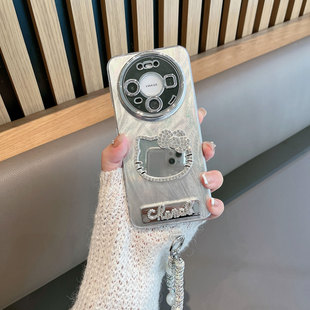 适用于华为mate80手机壳mete80pro新款女mata80promax可爱镜子vyg-al00自带镜头膜mt80por全包防摔meta八零pm