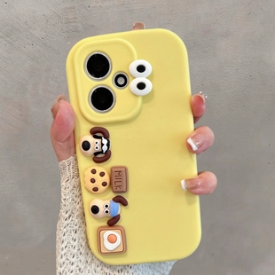 适用于华为荣耀400手机壳honor400pro新款女dnn一an00可爱dnp-anoo立体卡通4oo全包防摔四百系列软壳x400黄色