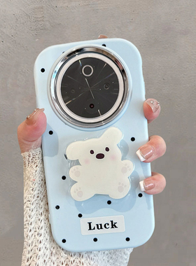 适用于vivoy300pro手机壳不包镜头viv0y300por+波点v2410a小狗带支架viviy可爱voviy蓝色vovoy防摔十软壳女加