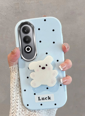 适用于oppok12手机壳不包镜头pjr110波点0pp0k12plus小狗带支架5g可爱opk125g蓝色poopk防摔opook软壳女创意