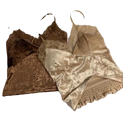 带胸垫吊带背心女蕾丝花边小心机