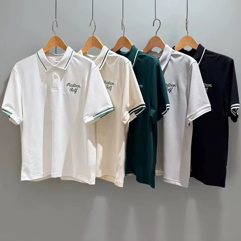 韩国malbon高尔夫服装男士25新款短袖T恤运动透气速干POLO衫上衣