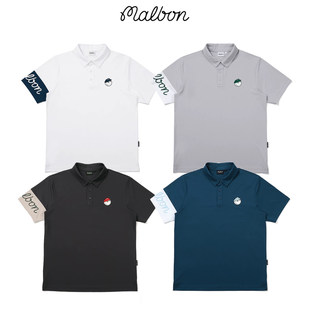 26夏季韩国MALBON高尔夫男装短袖T恤透气运动休闲速干轻薄POLO衫