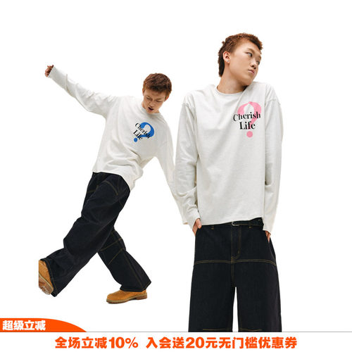 NOVACAM美式复古趣味印花长T