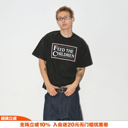 NOVACAM复古字母印花短袖T恤