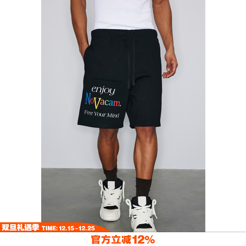 NOVACAM休闲短裤字母印花卫裤