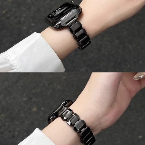 适用applewatch10表带苹果s8765手表金属小方糖iwatch9高级感女款