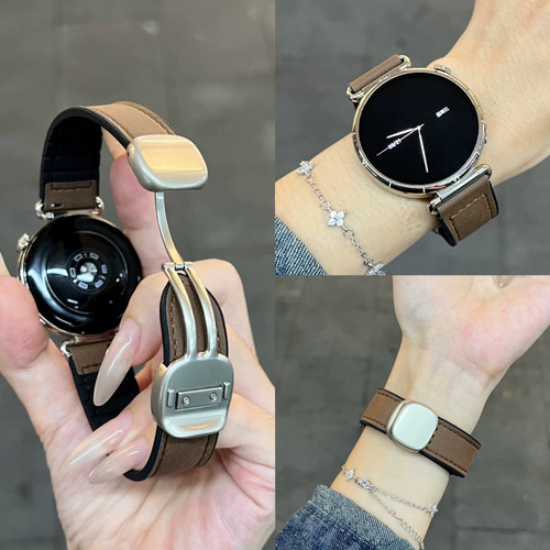 疯马纹皮适用华为gt7手表表带新款GT65圆滑磁吸扣watch5/6pro高级