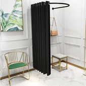 服装 店展示架简易试衣间门帘便携更衣室可移动轨道临时活动换衣间