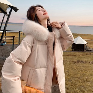 P350K458 连帽羽绒服D926 主推爆款 超大狐狸毛领加厚中长款