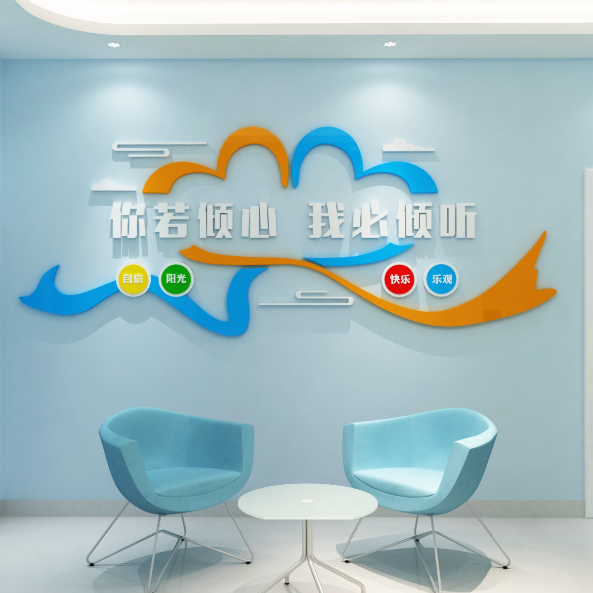 心理室文化墙装饰画亚克力