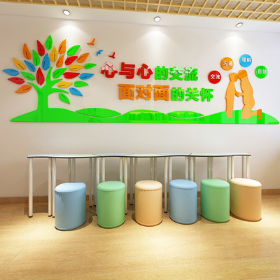 亚克力心理健康咨询室立体墙贴