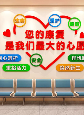 康复中心社区养老院护理疗养室文化墙贴医院护士前台背景墙面装饰
