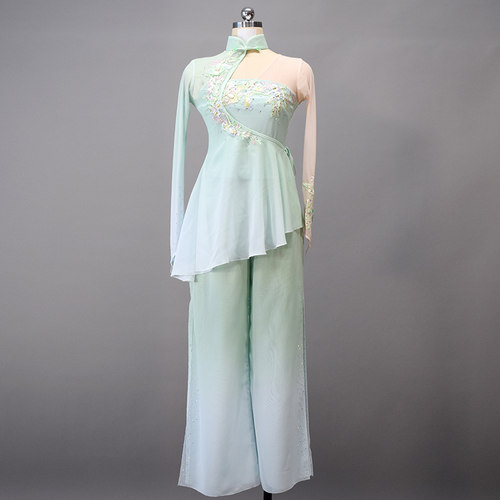 一歆服饰新款胶州秧歌舞蹈服飘逸扇子舞演出服艺考剧目服装定制