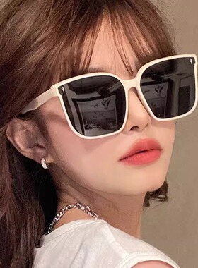 新款墨镜ins网红款偏光防晒大框太阳镜男女圆脸显瘦高级感眼镜
