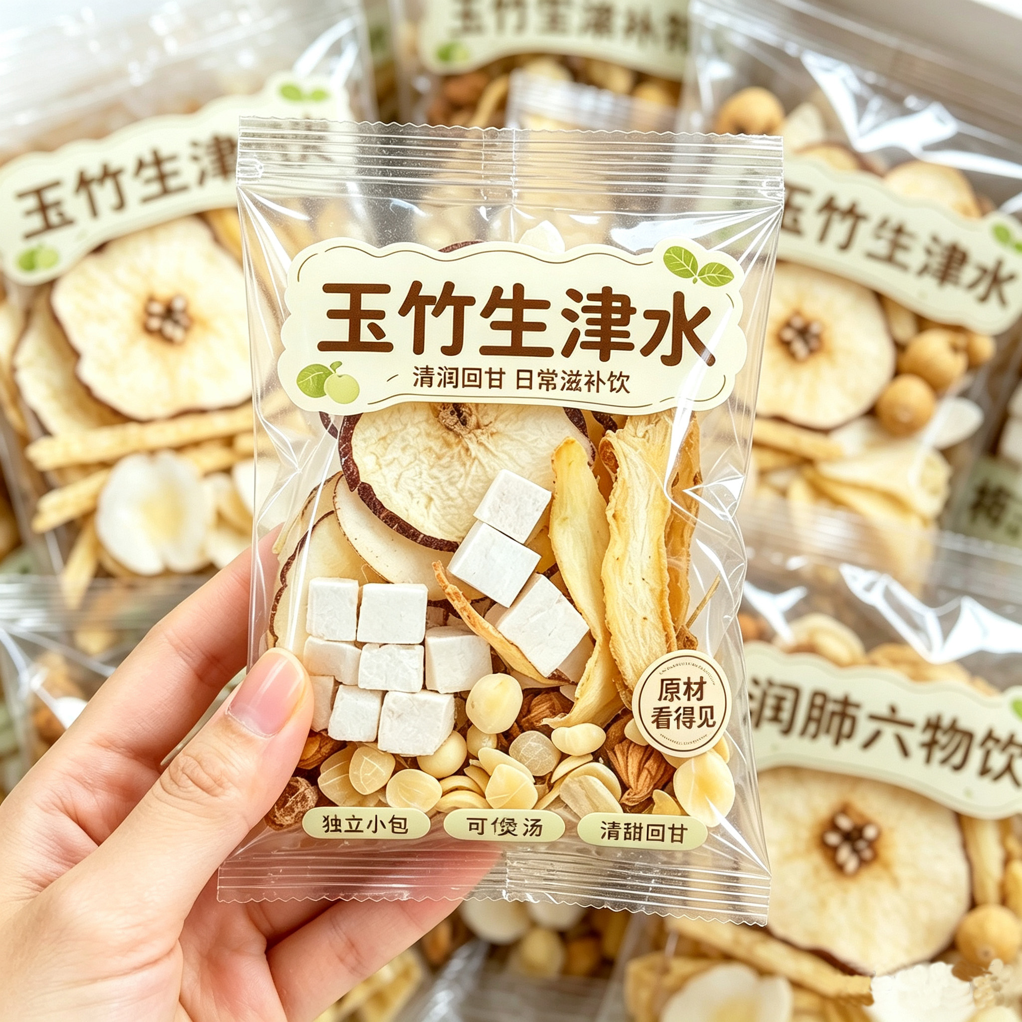 玉竹麦冬雪梨百合茯苓生津水补液润燥滋养阴口干舌燥止渴养生茶包