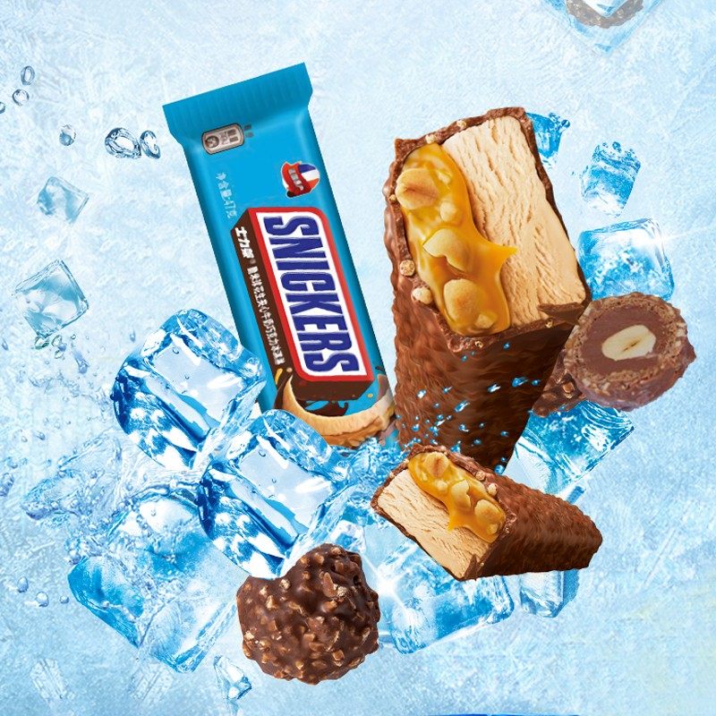 德芙士力架冰淇淋香草减糖牛奶巧克力雪糕50g脆皮儿童冰激凌单支