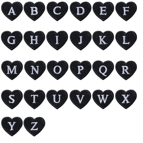 2cm黑色字母diy名字贴标记刺绣布贴26英文补丁贴学生鞋帽背胶烫印