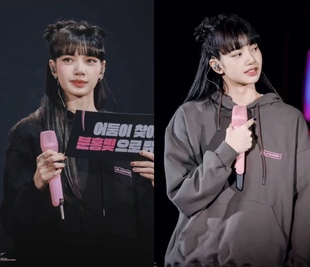 jennie同款 韩国直邮 rose pink周边巡演连帽卫衣智秀lisa black