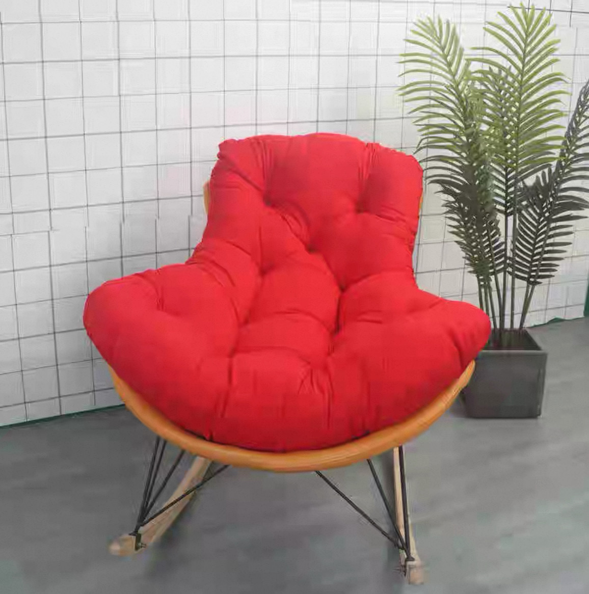 摇椅垫家用轻奢懒人椅垫客厅阳台摇椅垫躺椅垫龙虾椅垫可拆洗外套