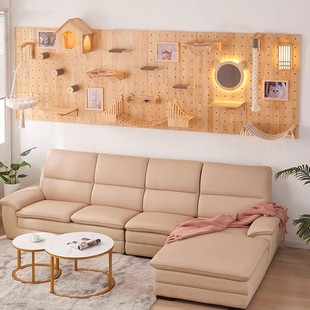 猫墙壁跳台实木猫爬架洞洞板DIY磨爪柱太空舱猫窝爬梯用品正品