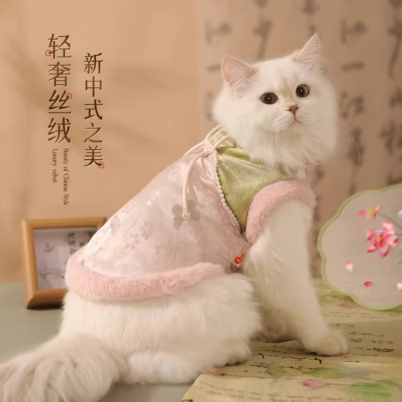 猫咪衣服新年加厚秋冬棉衣连衣裙德文布偶秋冬季过年宠物保暖冬装
