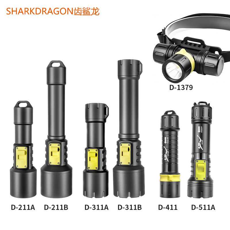 XHP160强光潜水手电筒USB充电数显磁控开关大功率潜水头灯