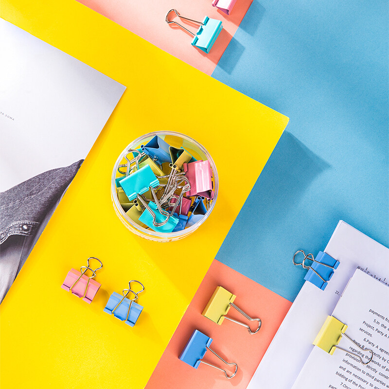 델리 8553 컬러 롱 테일 클립 8563 티켓 클립 3  금속 더브테일 클립 8553ES 티켓 클립 24개 32MM