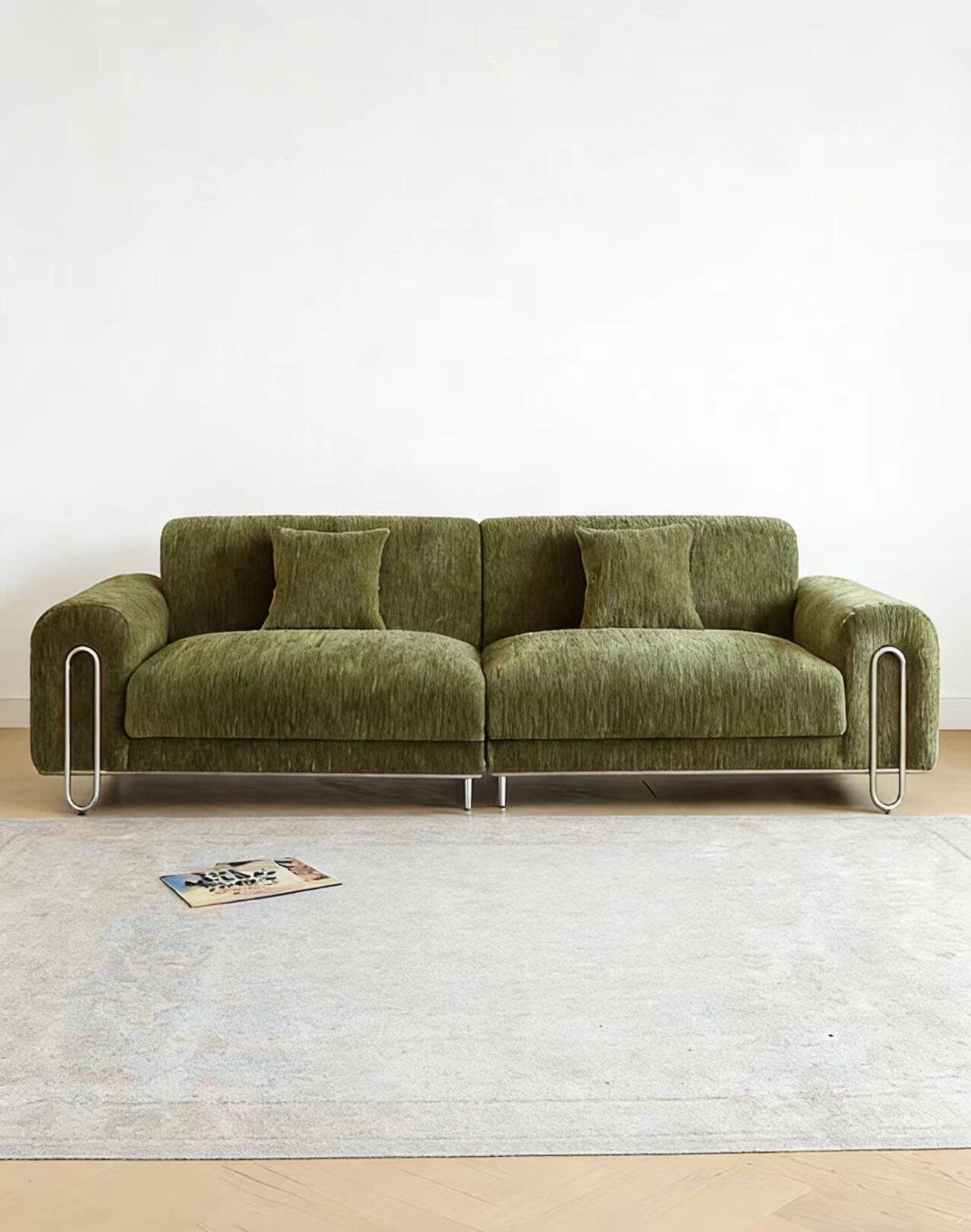 法式复古侘寂风小户型客厅现代简约直排布艺高端定制沙发