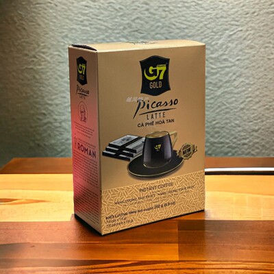 越南原装中原G7GOLD金装Rumi Picasso LATTE办公提神速溶咖啡252g