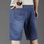 Quần short denim size lớn mùa hè nam siêu mỏng cotton trung niên quần eo cao cha mặc trung và già năm điểm - Quần jean quần áo nam đẹp