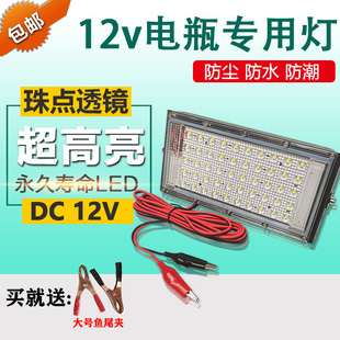 12V夜市灯24v地摊电瓶灯48V超亮60V低压灯投光灯户外防水射灯支架