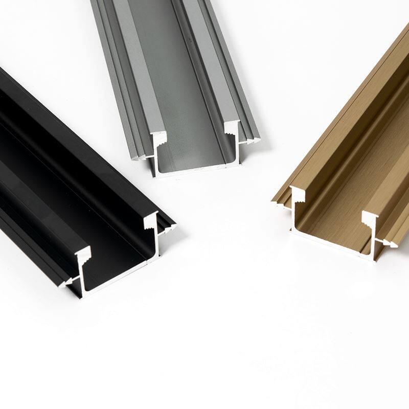 衣柜子母拉手隐形一门到顶通顶嵌入式衣柜门开槽封边暗装长把手