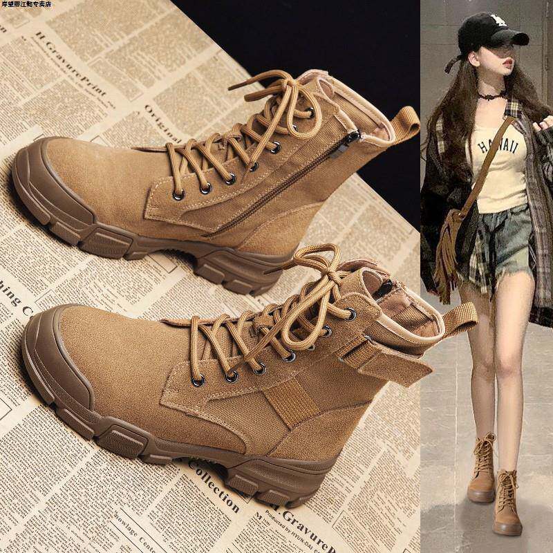 靴登山秋冬靴子女靴短靴马丁新款靴棕色真皮沙漠女款2025靴女秋季