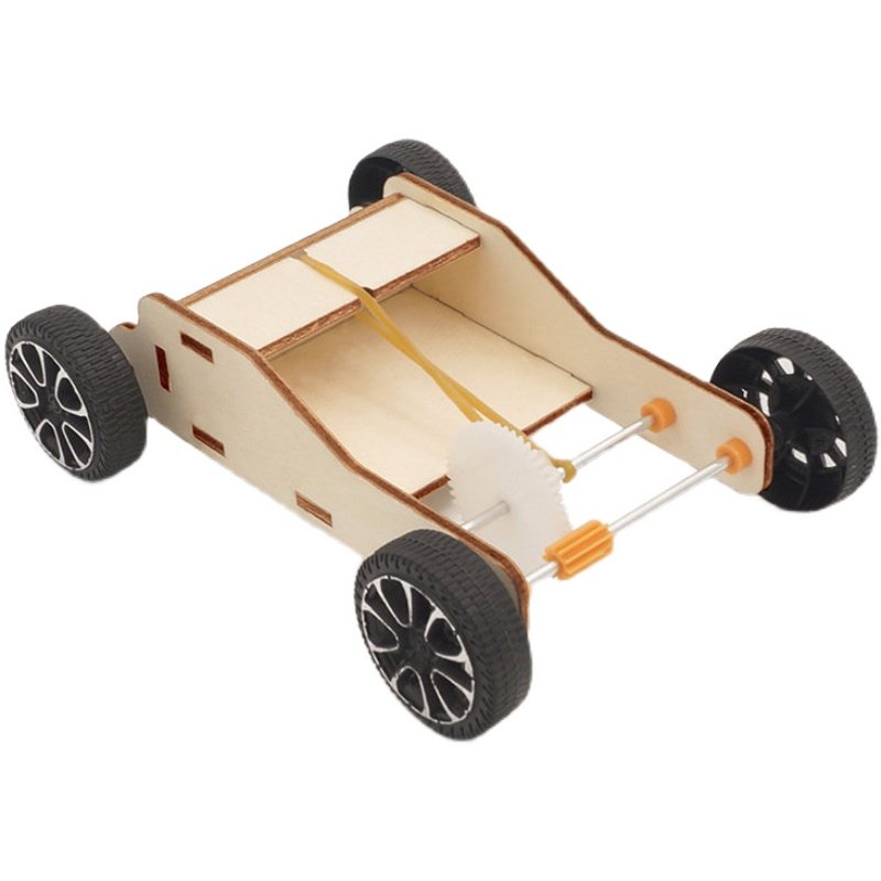 橡皮筋小车弹力势能幼儿园学前班小学生一二年级diy科学手工制作