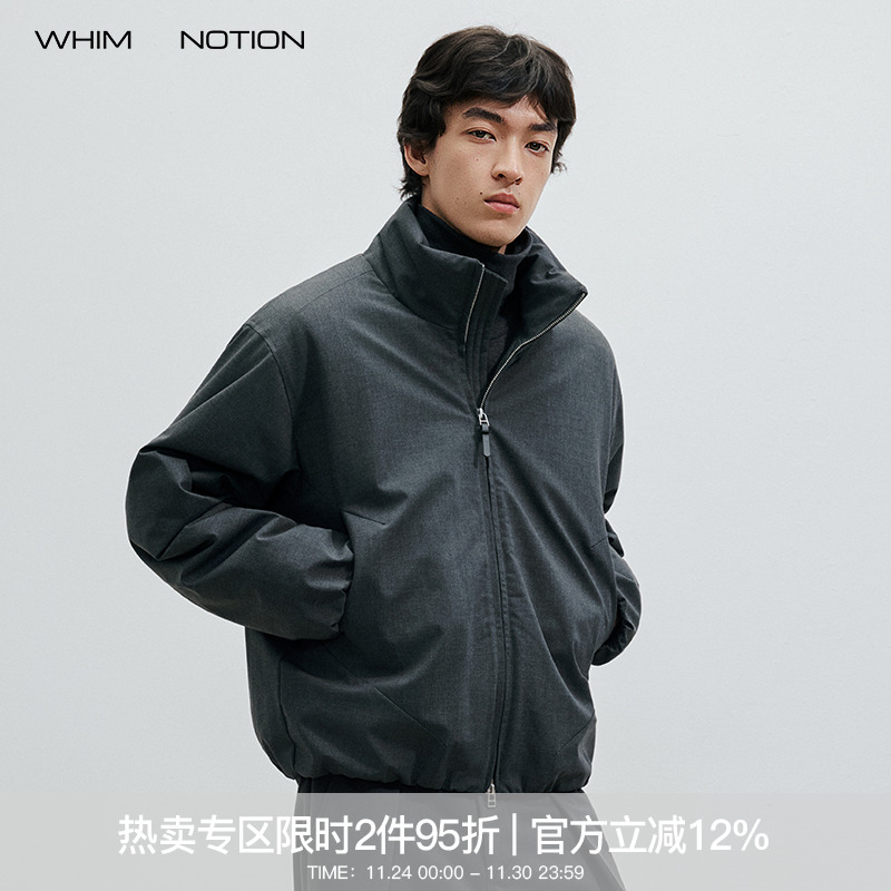 WHIMNOTION 25AW「立体分割结构」3M新雪丽羊毛混纺立领棉服夹克
