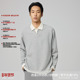 WHIMNOTION 25AW假两件拼接华夫格polo长袖 T恤老钱风休闲百搭上衣