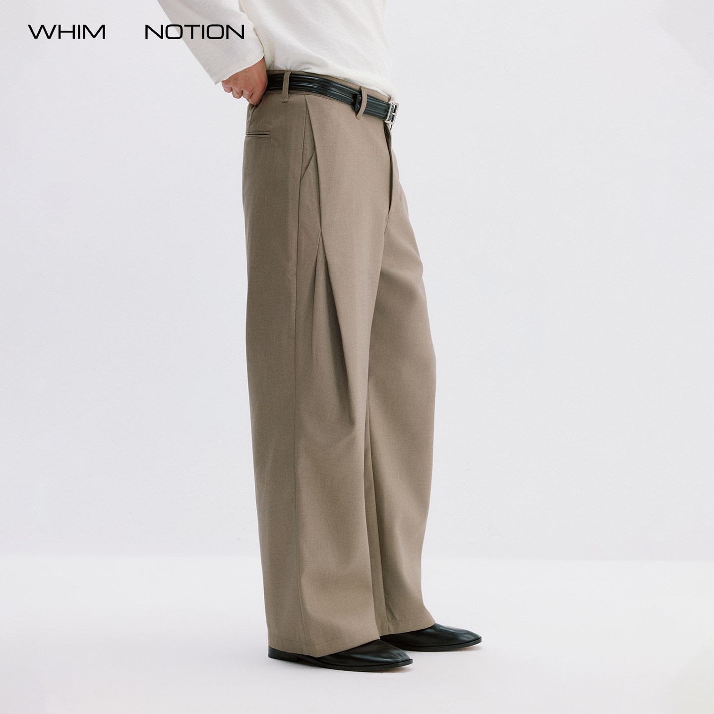 WHIMNOTION 26AW「立体叠褶」宽松直筒垂感西裤百搭阔腿休闲裤秋