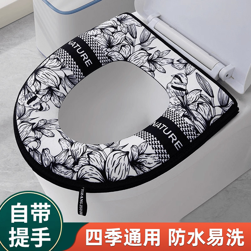 马桶坐垫2025年新款防水四季通用家用冬季马桶圈拉链款马桶座垫套