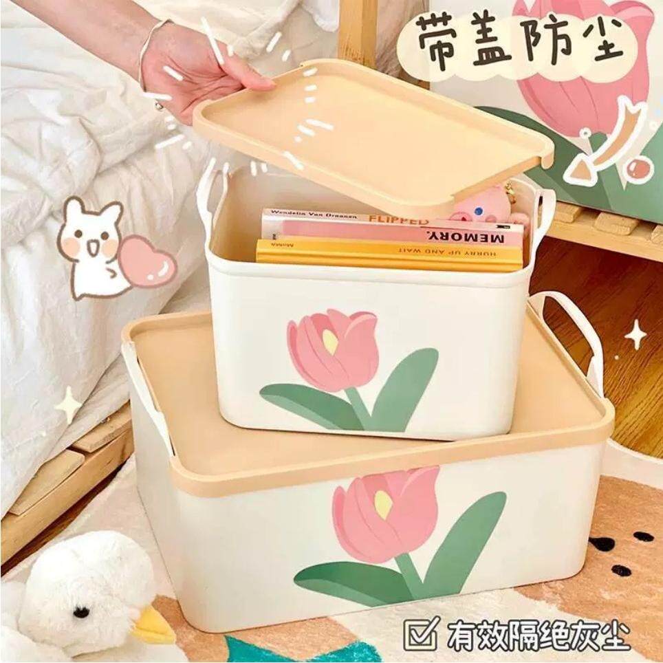 可爱整理箱储物箱塑料收纳盒家用储物盒亚克力箱子收纳箱收纳筐