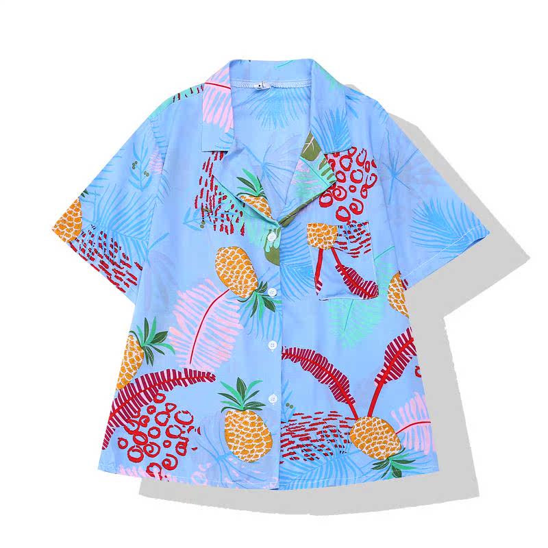 芭那那 2019夏季新款甜美夏威夷海滩度假风翻领短袖衬衫女T恤香蕉|ruв категории Женская одежда, рубашка - от Buy2taobao.com для оказания профессиональной услуги покупки агента Taobao