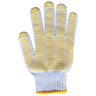 点塑手套劳保耐磨加厚点珠胶白纱线手套防滑透气棉纱工作工地手套