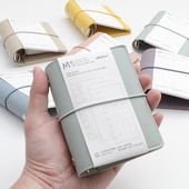 2026新款 迷你活页夹m5软面皮质绑带方格点阵空白竖线月历周历年计划简约文艺ins风5孔活页随身轻量小本子