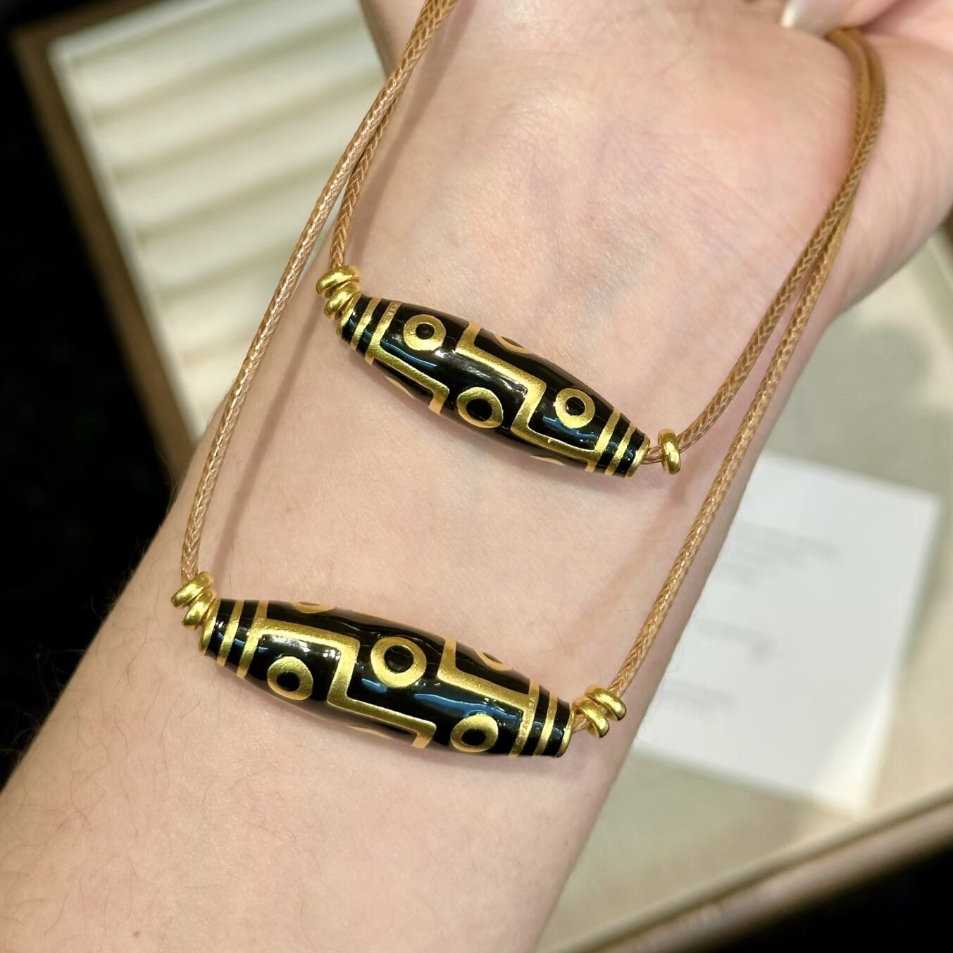 金包银九眼天珠吊坠首饰转运珠招财挂坠编绳男女款生日礼物可定制