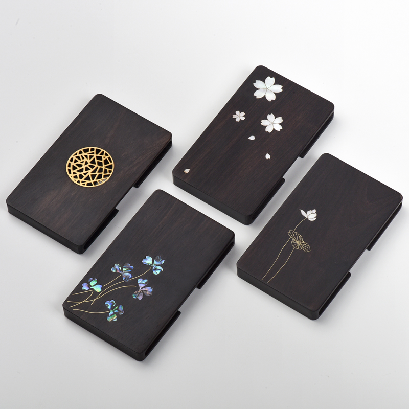 木名片夹创意刻字高档定制logo