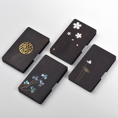 木名片夹创意刻字高档定制logo