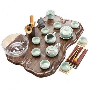 家用茶盘实木整套小型泡茶台茶海托盘办公室接待 功夫陶瓷茶具套装