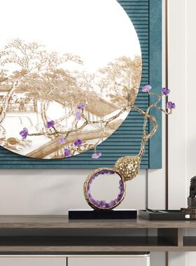 精银家居易达奢华中国紫水晶财富葫芦乔迁礼物客厅电视柜艺术陈设